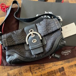 Authentic Coach Black Leather Shoulder Mini Purse